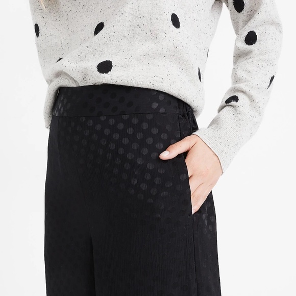 Madewell  |  Drapey Jacquard Huston Pull on pant black size M - Picture 1 of 11